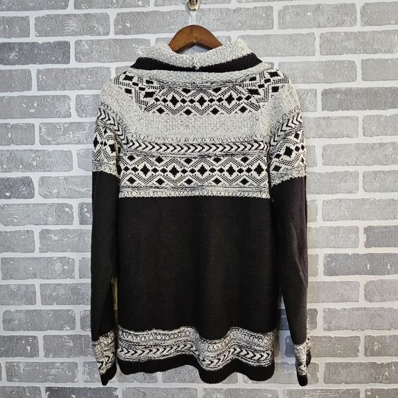 Maurices Sweater Women's 0 XS Fair Isle‎ Cowl Neck Metallic Thread Knit Pullover - Picture 5 of 11